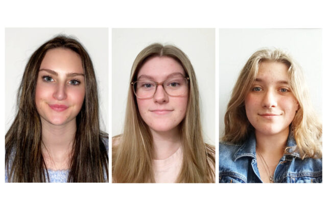 Collage of three female students, smiling.